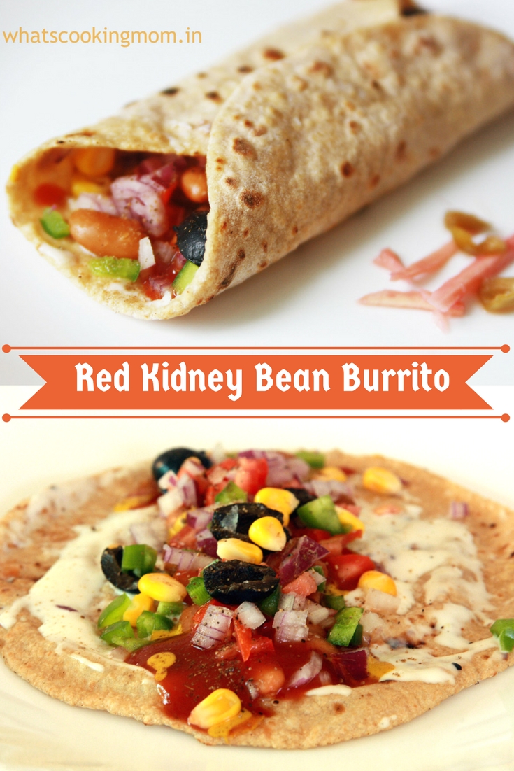 red kidney bean burrito - rajma wrap, breakfast, vegetarian, healthy, quick and easy, snack, light meal