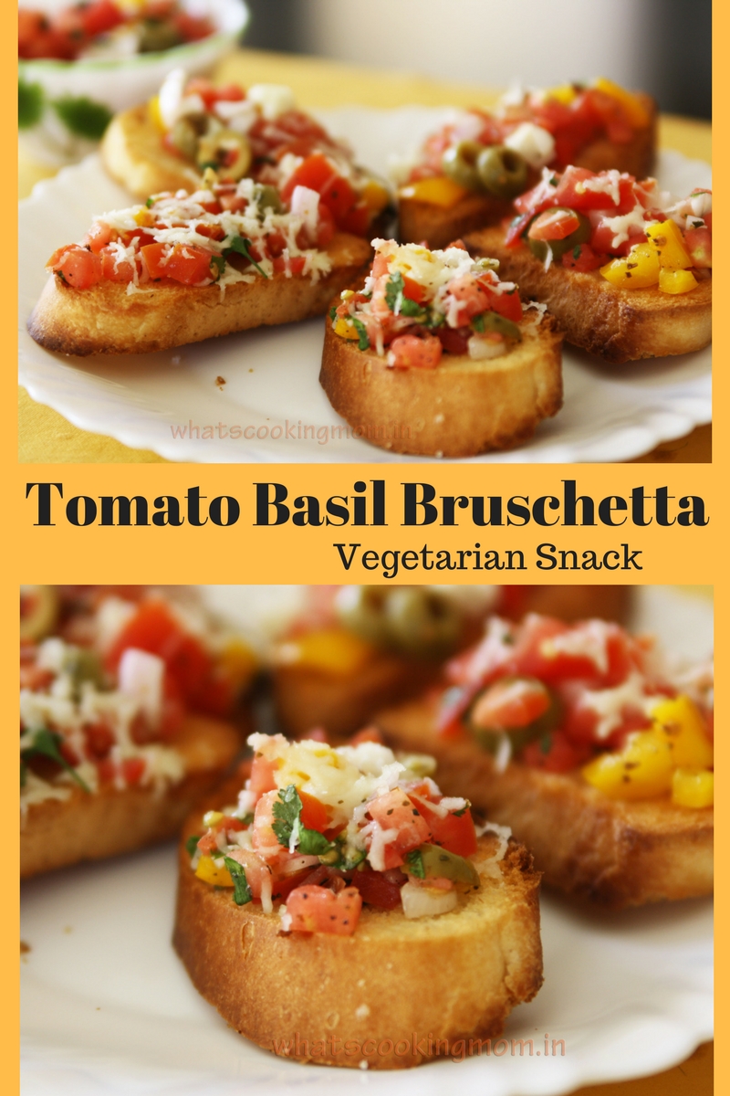 Tomato Basil Bruschetta - #vegetarian #appetizer #easytomake 