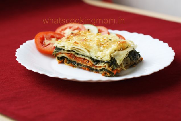 Vegetarian spinach lasagna