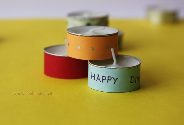 decorative tea lights - Diwali craft, Diwali school project