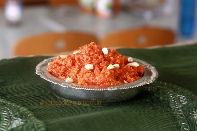 Gajar Ka Halwa - popular Indian Dessert made with Carrots, milk and Sugar. #sweets #egglessdessert #carrots #indian #easytomakesweets