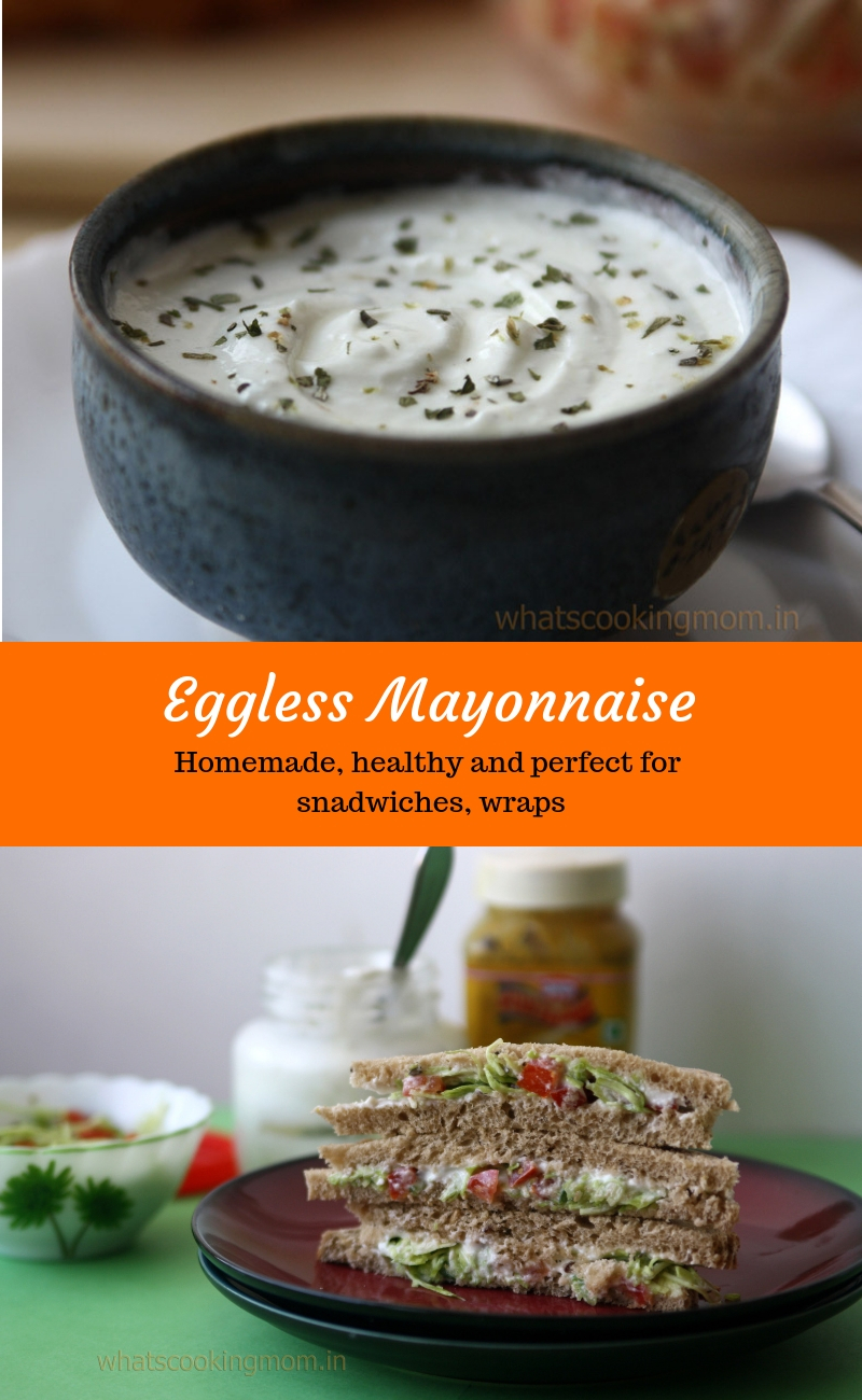 Eggless Mayonnaise - healthy, vegetarian, made from curd/yogurt