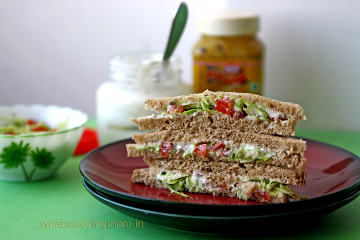vegetable sandwich made with homemade Mayonnaise