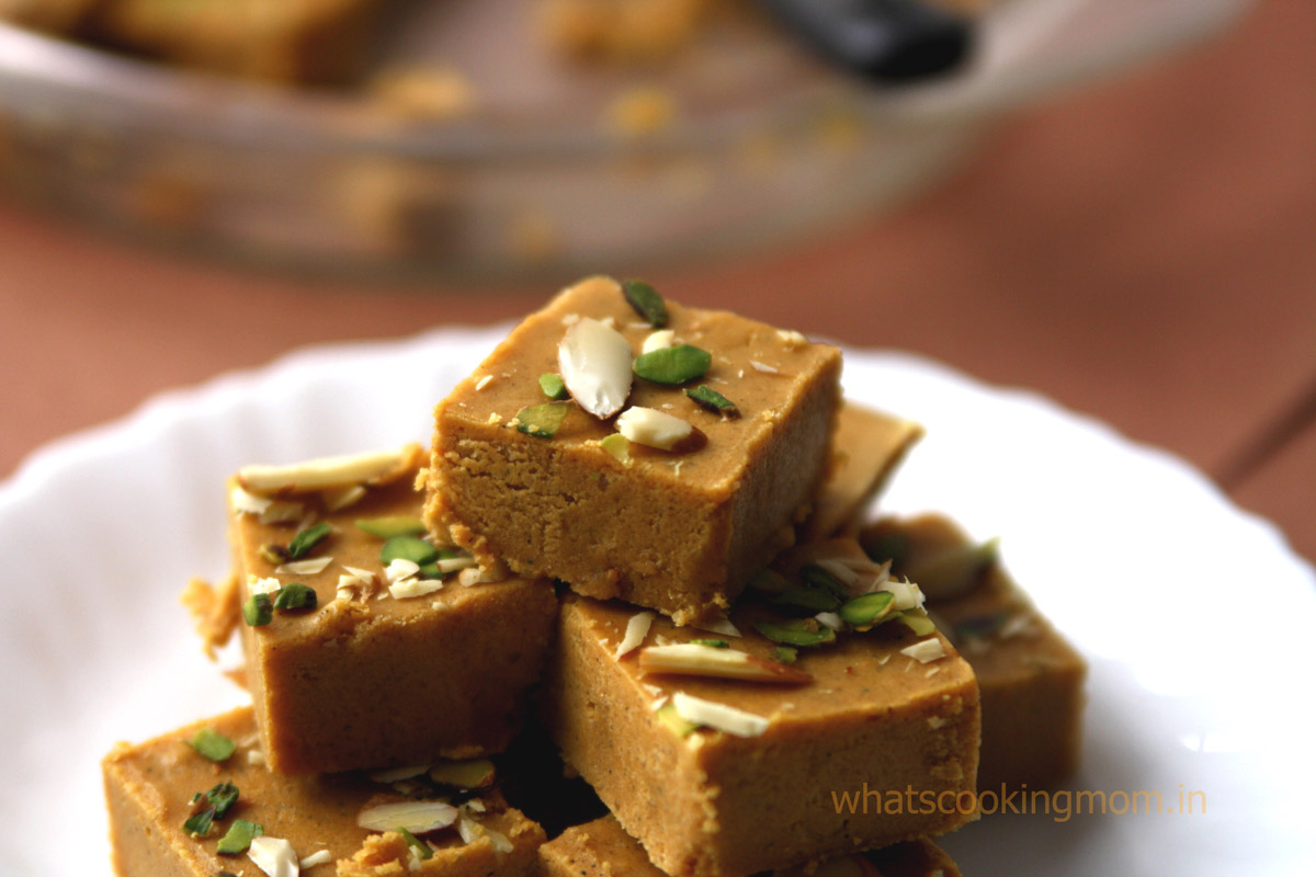 Besan Barfi - gram flour fudge, besan burfi, diwali sweets