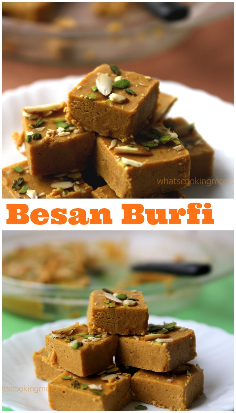 Besan Barfi - gram flour fudge, besan burfi, diwali sweets
