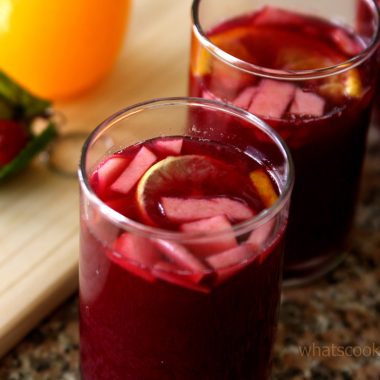 Virgin Sangria - healthy mocktail made with fruit juices.