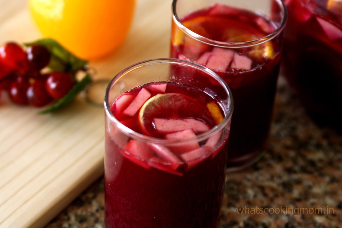 Virgin Sangria - healthy mocktail made with fruit juices.
