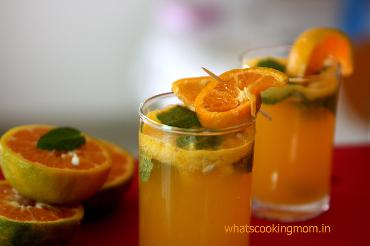Virgin Orange Mojito - A very refreshing fruity non alcoholic drink or mocktail