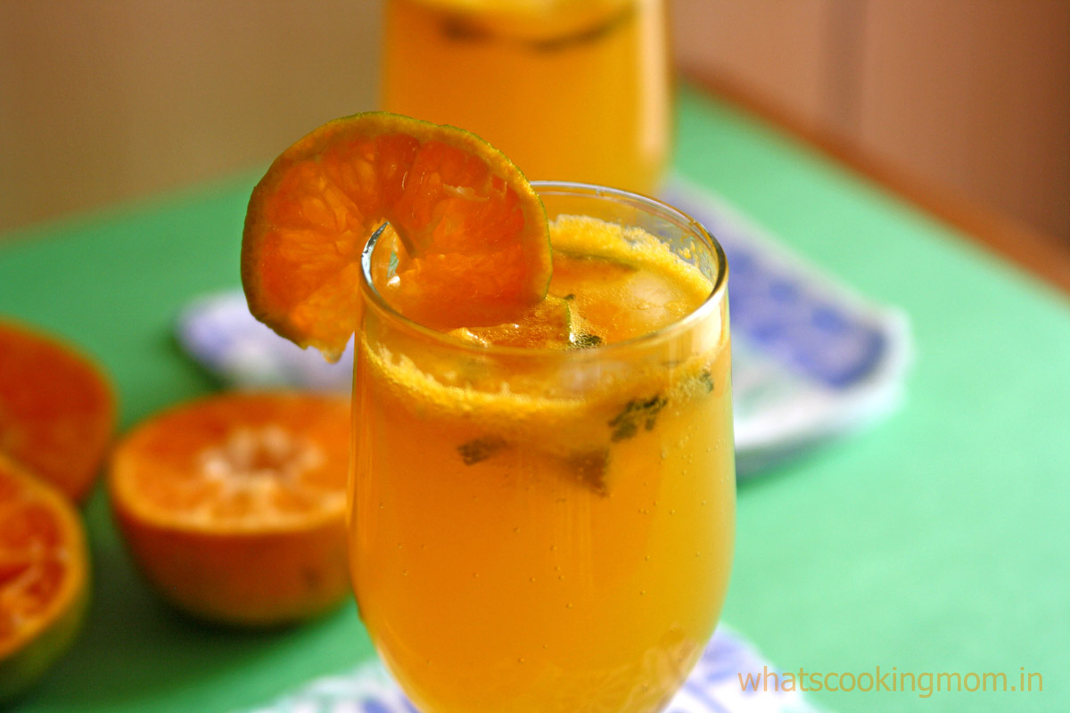 Virgin Orange Mojito - A very refreshing fruity non alcoholic drink or mocktail