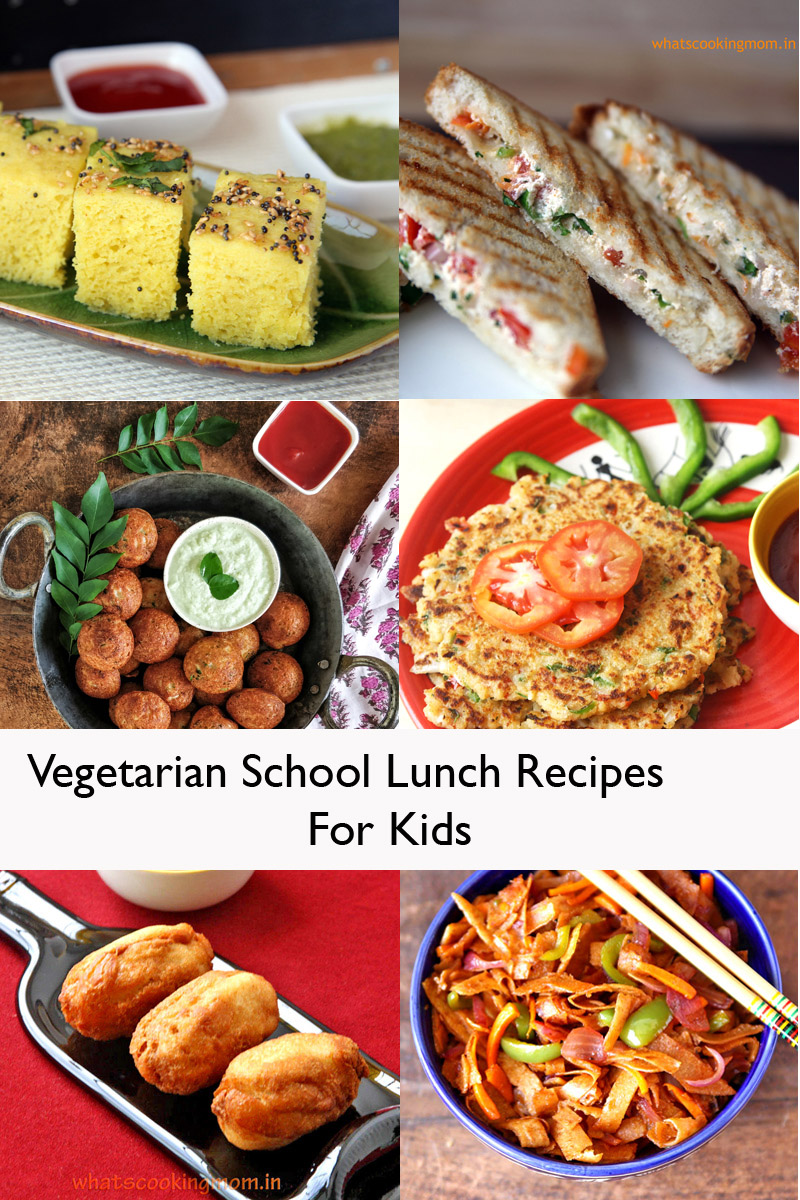 collage of tiffin recipes for kids