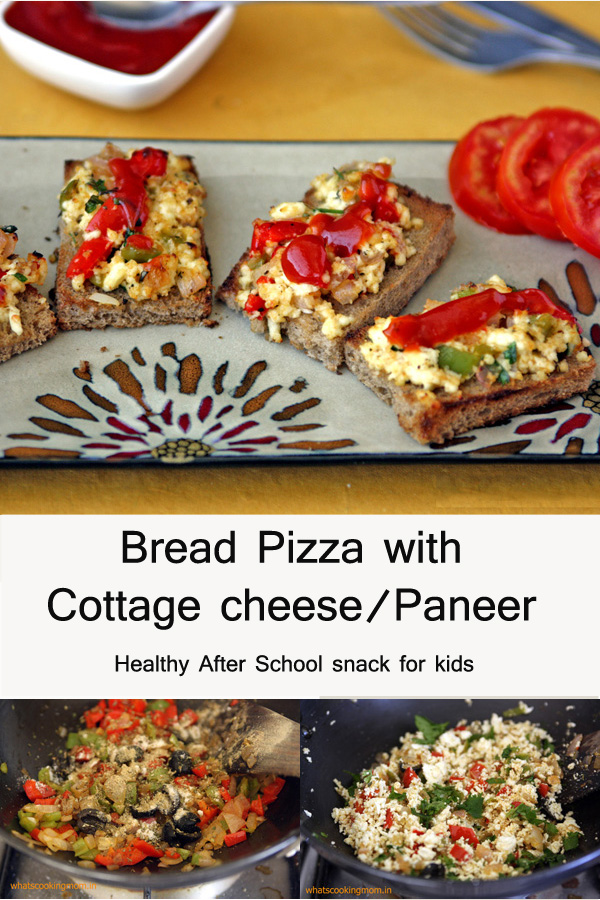 Bread Pizza with Cottage cheese Recipe