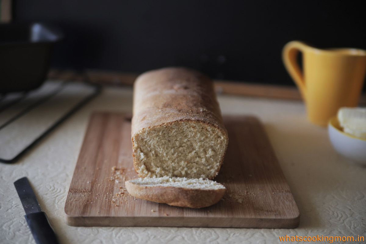 Homemade Bread - eggless bread recipe with step by step pics