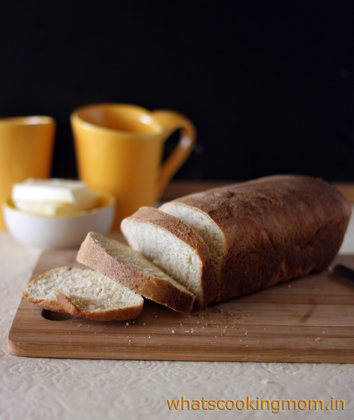 Homemade Bread - eggless bread recipe with step by step pics