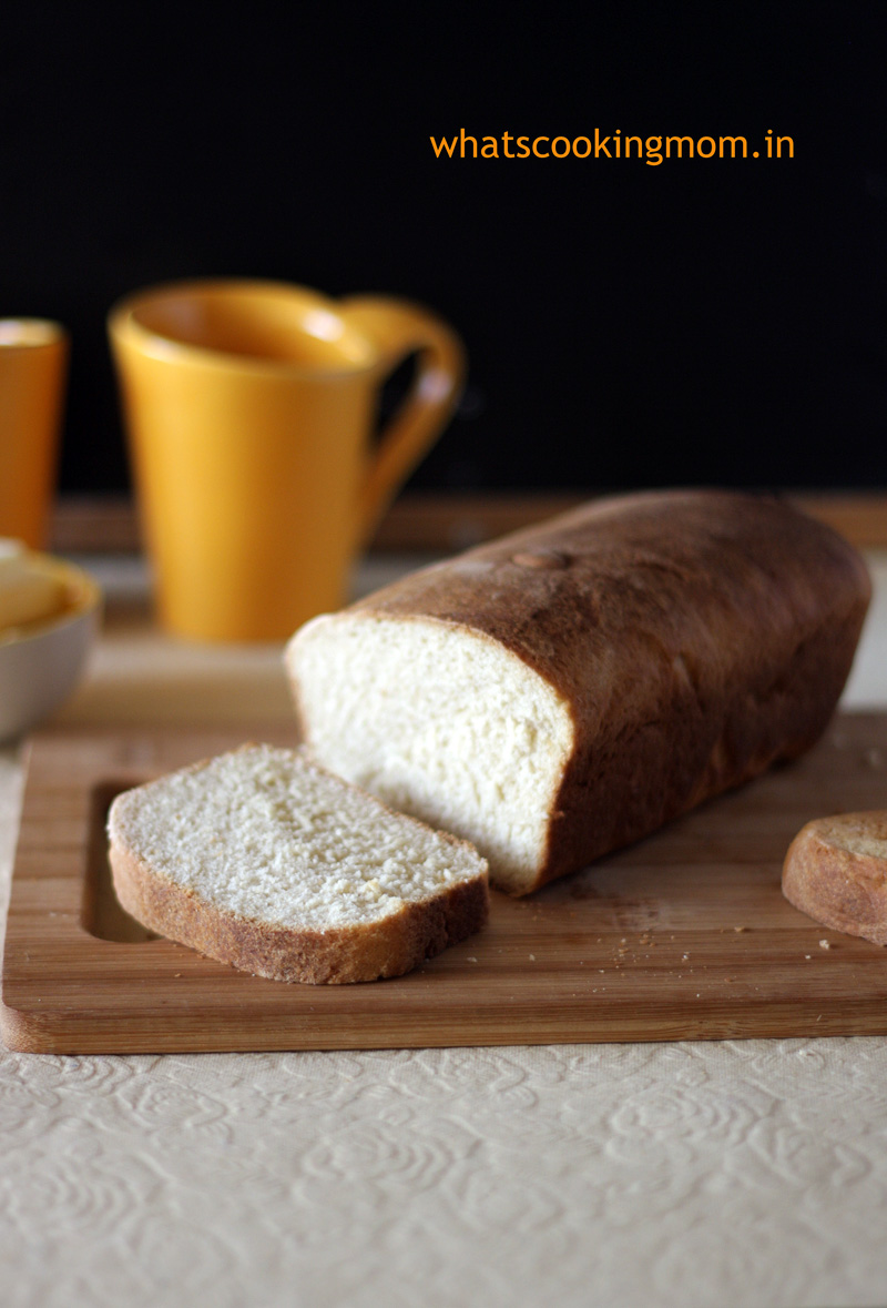 Homemade Bread - eggless bread recipe with step by step pics