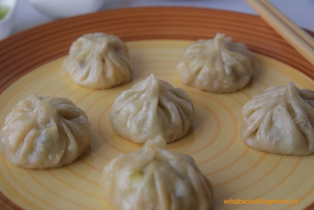 vegetable momos - yummy vegetarian snack, appetizer filled with vegetables