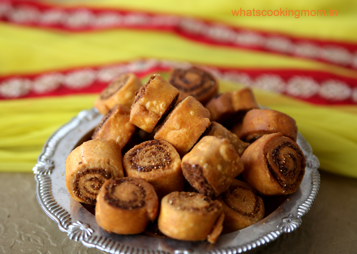 bhakarwadi - It is a spicy Tea time snack with a hint of sweet and slightly tangy. #festival #indian #snack | whatscookingmom.in