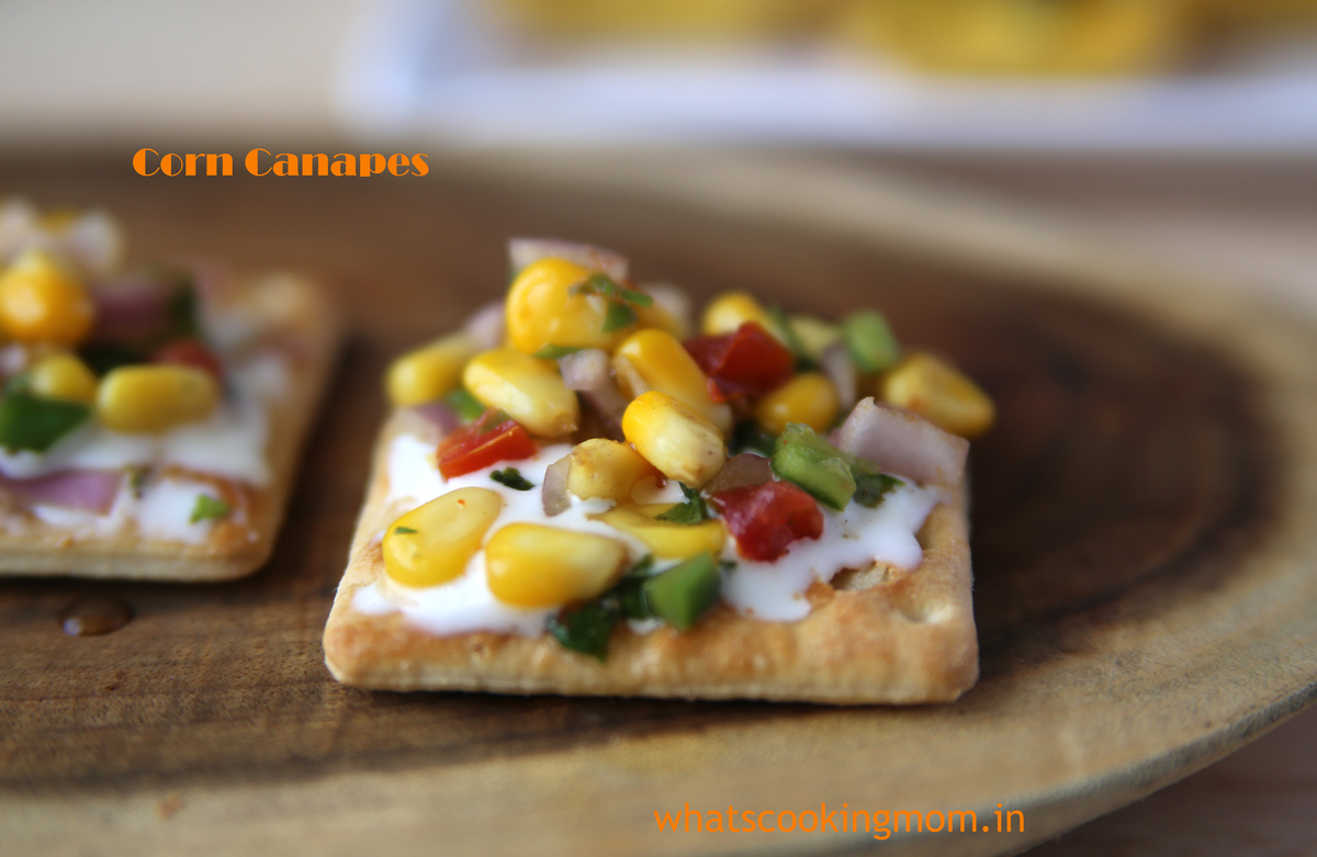 Corn Canapes - quick, easy, vegetarian, finger food, party food
