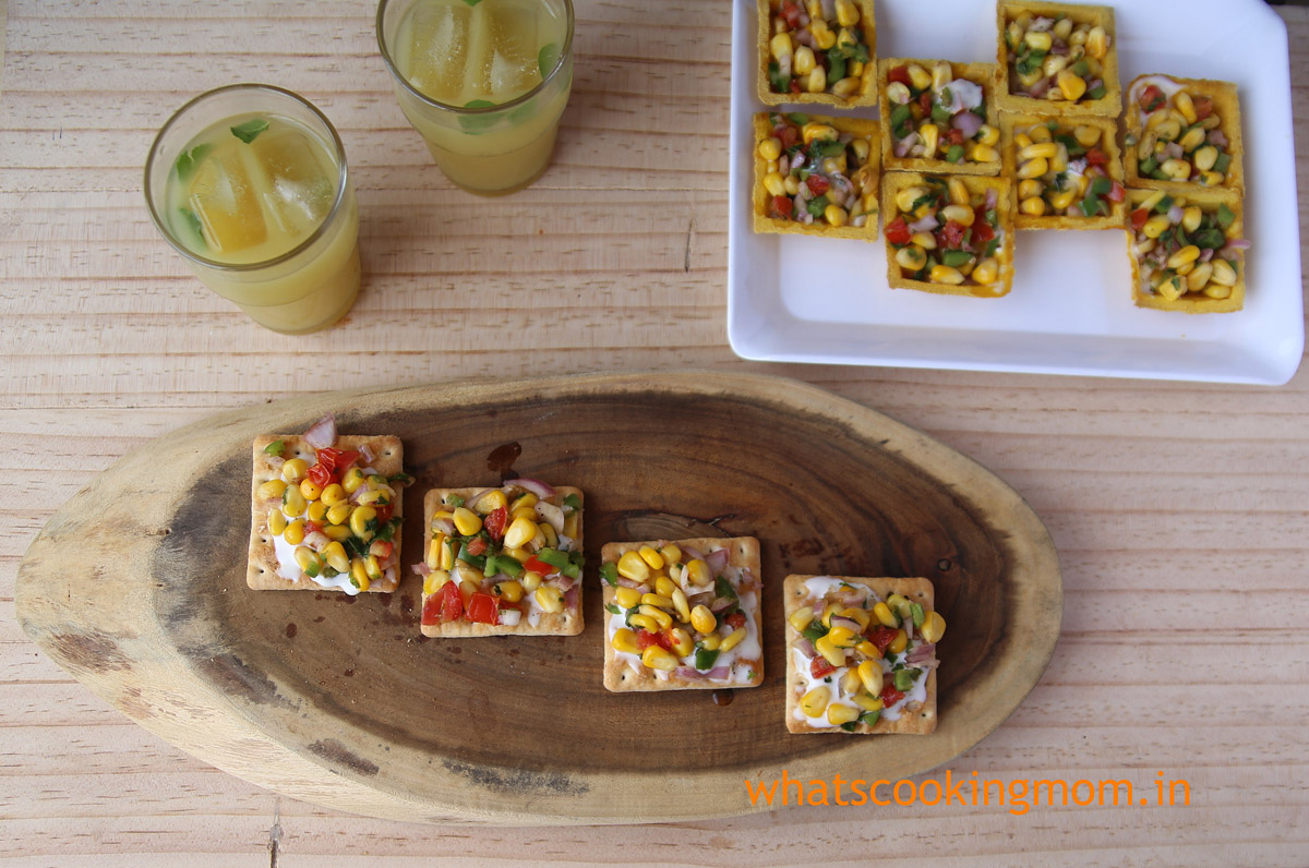 Corn Canapes - quick, easy, vegetarian, finger food, party food