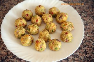 Rice balls made with pulao - perfect for breakfast, tea time snack, after school snack
