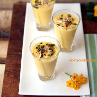Mango shrekhand/amrakhand - Yoghurt flavoured with mango flavor | whatscookingmom.in