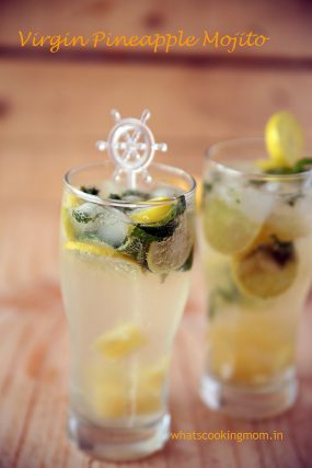 Virgin Pineapple Mojito - cool, sweet, tangy, refreshing mocktail