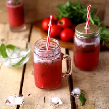 Tomato juice - fresh, homemade, summer drink, refreshing
