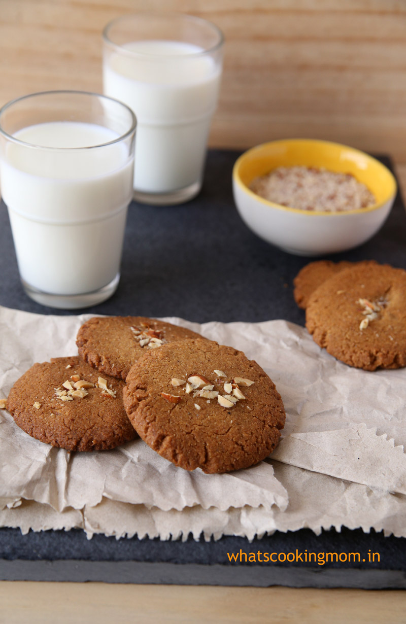 Eggless Cookies served with a glass of milk