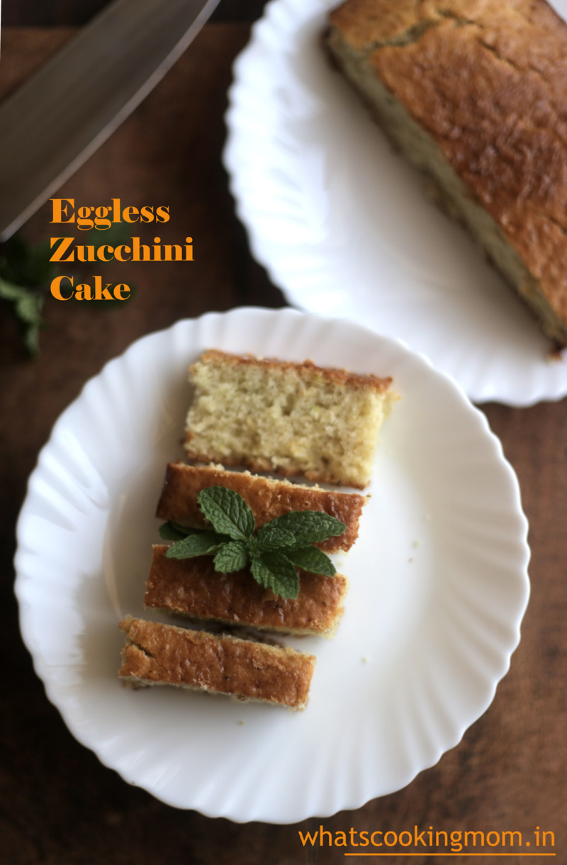 Eggless Zucchini cake - Eggless baking, healthy, cake, nuts, cinnamon flavored cake