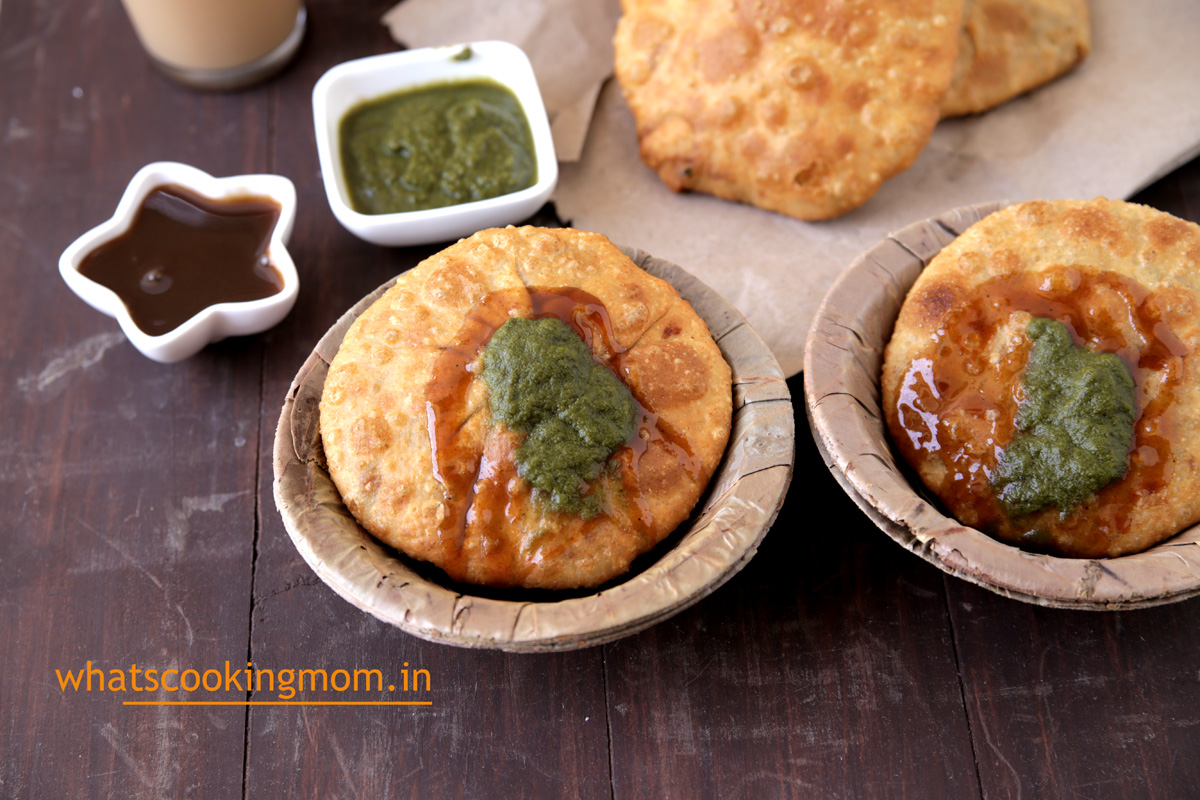 Aloo pyaz kachori - famous fried snack from rajasthan, breakfast, teatime snack, vegetarian