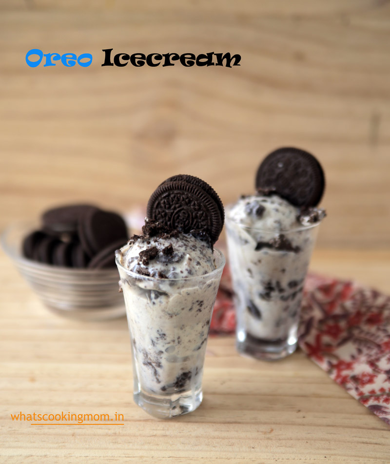 Oreo Ice Cream - no churn Ice Cream, 3 ingredients ice cream, no cook desserts, easy homemade ice cream, ice cream made with milkmaid