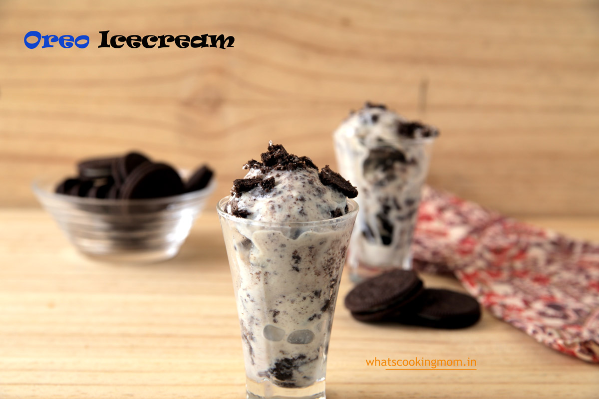 Oreo Ice Cream - no churn Ice Cream, 3 ingredients ice cream, no cook desserts, easy homemade ice cream, ice cream made with milkmaid