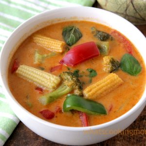 Veg Thai Red Curry recipe with step by step pics