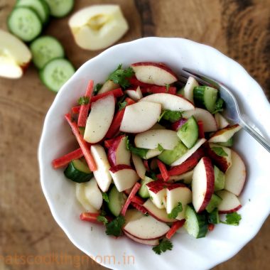 Apple Carrot Cucumber salad with lemon juice honey Dressing #nutritious #healthy #vegetarian #salad