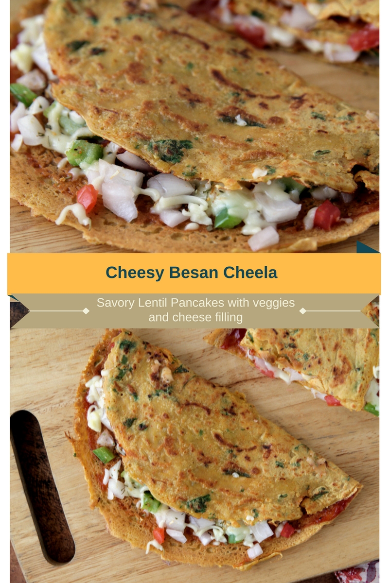 Besan cheela stuffed with cheese and vegetables #breakfast #vegetarian #teatimesnack #savory #lentilpancakes