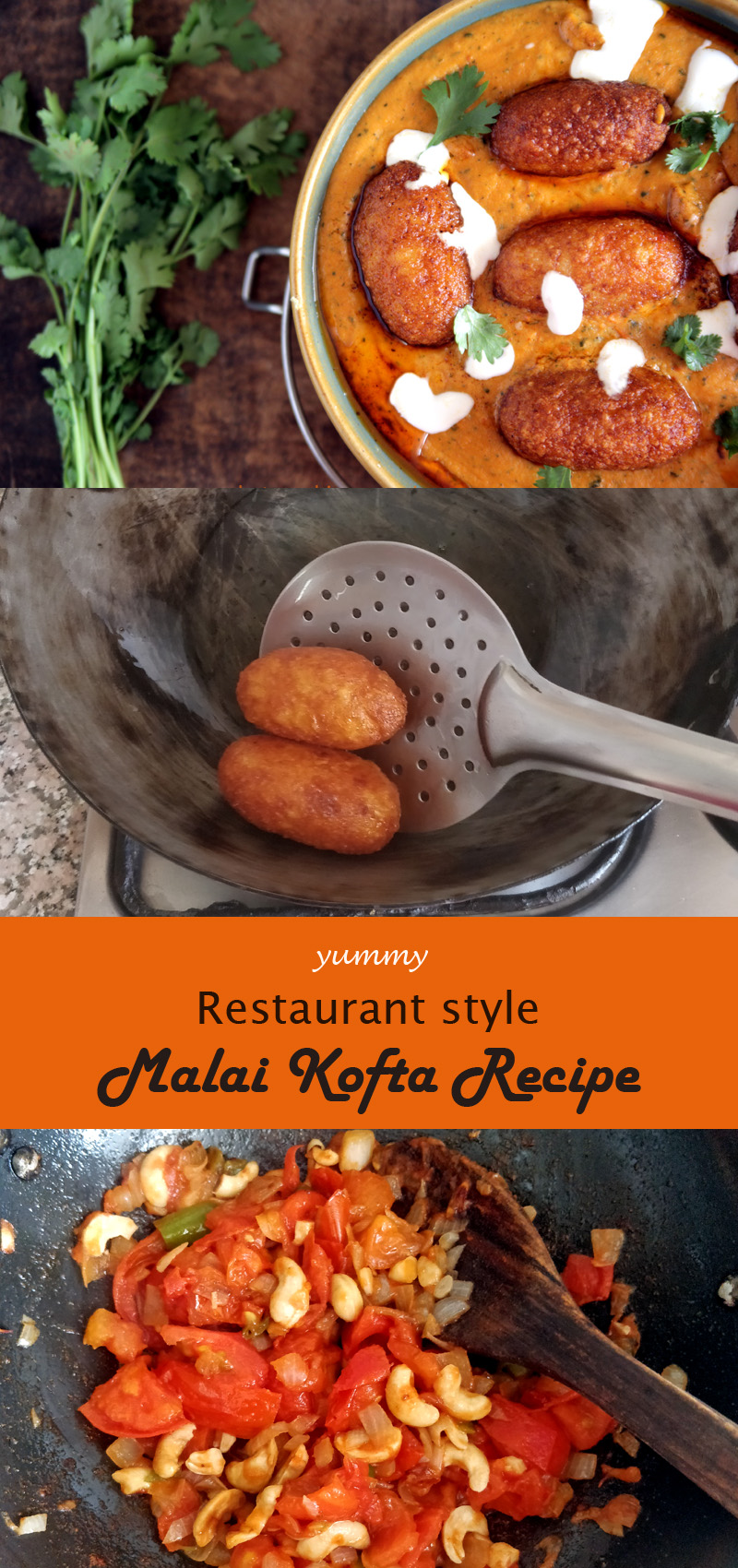 collage of Malai Kofta pics - indian curry