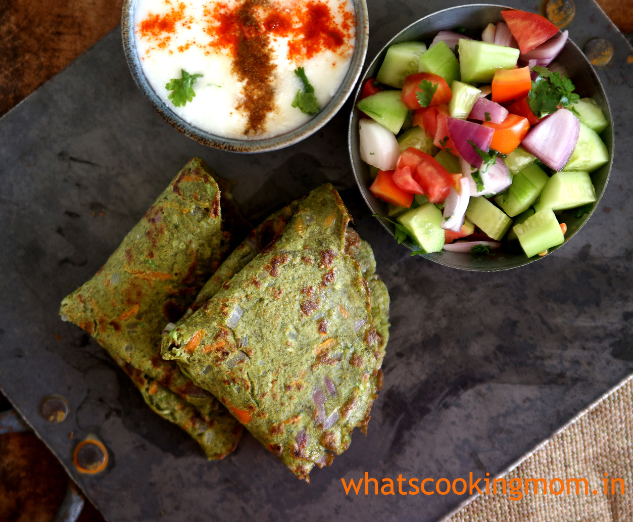 Split Green Moong Dal Cheela #healthy #yummy #vegetarian #snack #breakfast served with curd and green salad