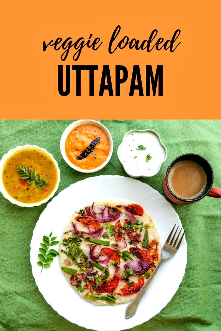 Uttapam recipe - #traditionalfood #southindian #breakfast made with fermented #dosa batter topped with vegetables