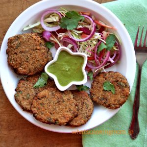 kale Chane Kebab recipe - high protein snack, appetizer, healthy snack for kids, vegetarian party snacks