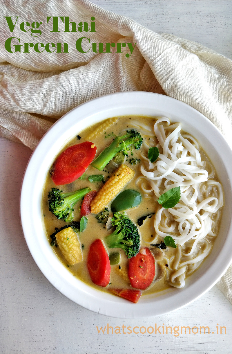 Vegetarian Thai Green Curry - yummy spicy curry perfect for lunch or dinner. you can pair it up with steamed rice or rice noodles